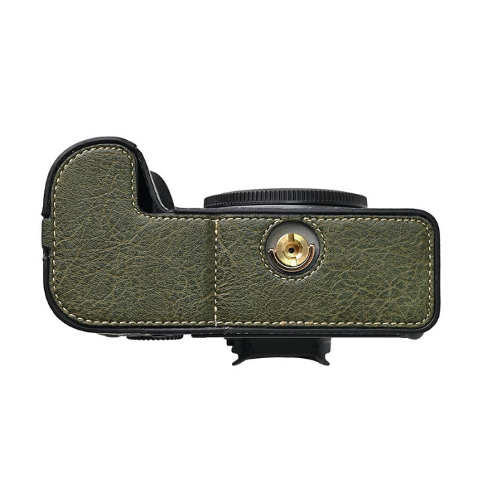 For Canon R5/R6 Mark II 2nd Generation Lychee Pattern Magnetic Base Black Green