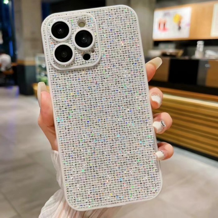 For iPhone 16 15 14 Pro Max Plus 13 12 Glitter Plated Phone Case protective cover
