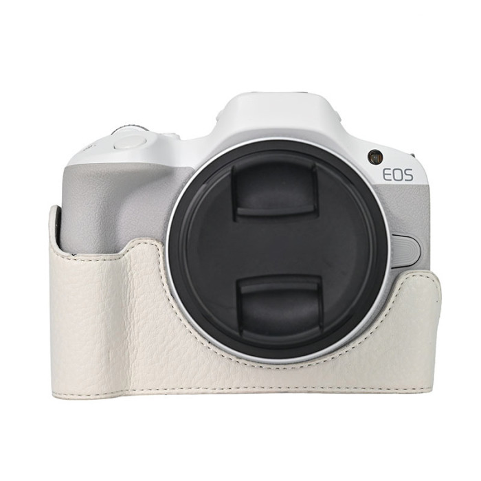 For Canon R50 Lychee Pattern PU Magnetic Base Black Green Purple