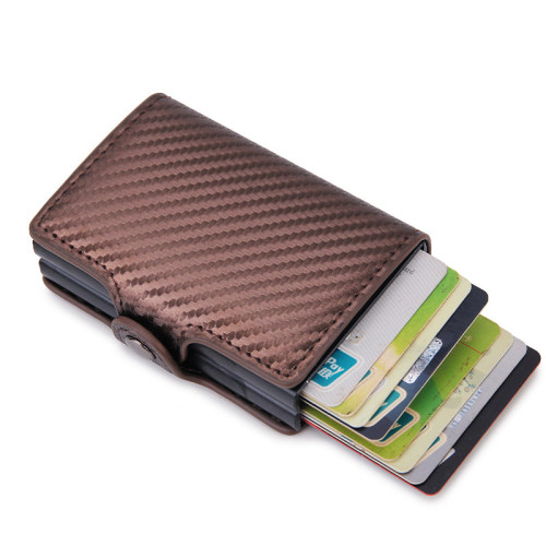RFID Pop-Up Black Brown Leather Wallet Card Holder Business Casual Versatile
