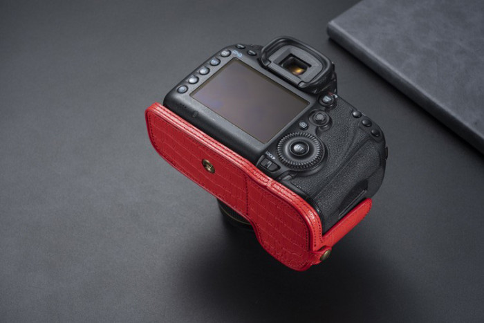 For Canon 5D4 6d2 5D3 5Dsr 6d Camera Base Bag Leather Case cover shell black red