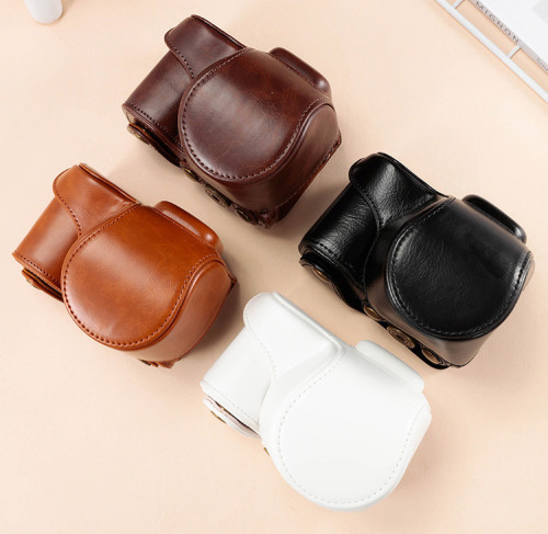For Sony NEX-5T NEX-5R (16-50 Lens) Camera Bag Leather Protective Case Black Coffee