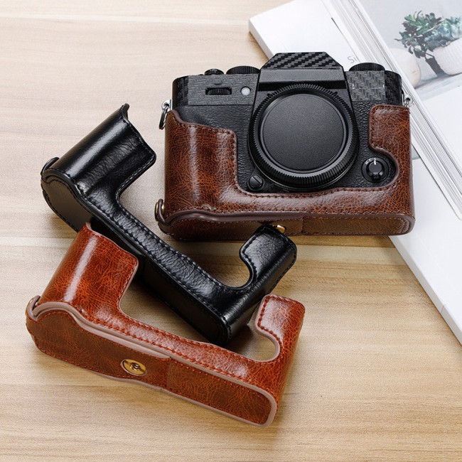 For Fuji XT10 Xt20 Xt30 Xt30ii Camera Base Leather Case Leather bag black brown