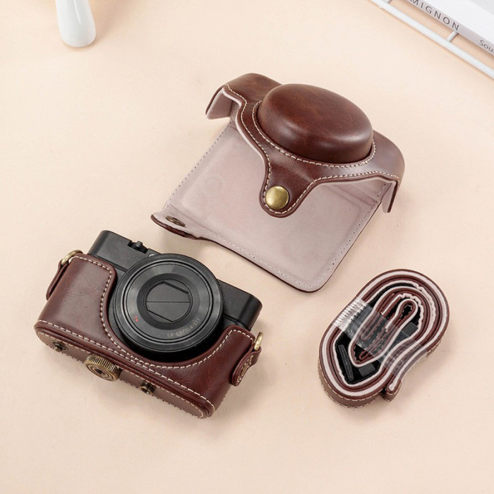 For Sony Rx100m6 RX100 M2 M3 M4 M5A M5 Camera Bag Leather Case Wx700 HX90 black