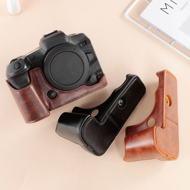 For Canon Eosr Camera Bag Eos R5 R6 EO R5 Leather Case Cover black green classic