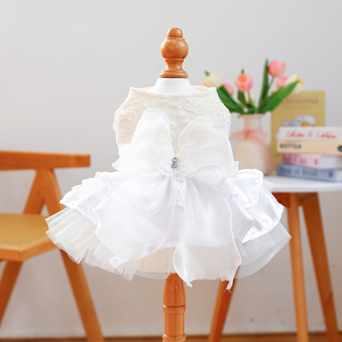 Pet Clothes Dog Cat Clothing Warm Wedding Birthday Dress Skirt Costume Jumpsuit Puppy Apparel