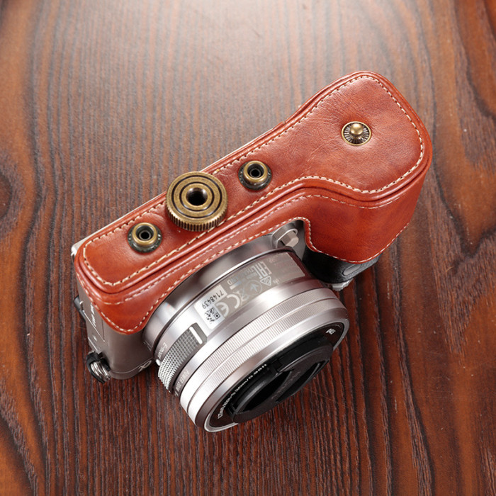 For Sony A7C A6000 A6400 A6100 Zve10 Camera Bag Leather Case Protective Cover