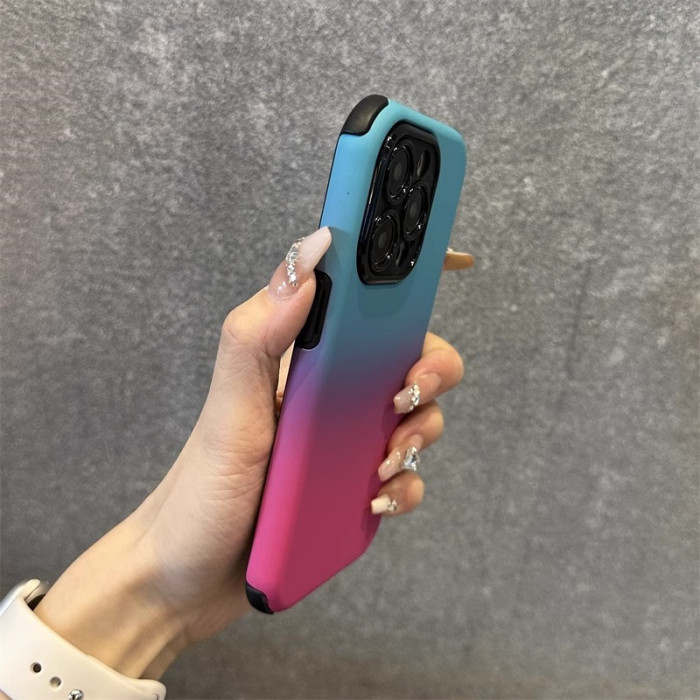 For iPhone 16 15 14 Pro Max Plus 13 11 12 XR XS Frosted Gradient Phone Case New 