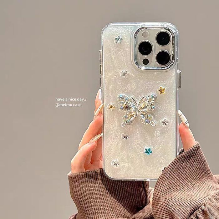 For Apple iPhone 17 air 17 16 15 Pro Max 14 13 12 11 8 7 XR XS Butterfly Cover Phone Case 