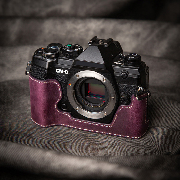 For Olympus OM5 Protective Case EM5 Three Gen Leather Leather Base Handmade