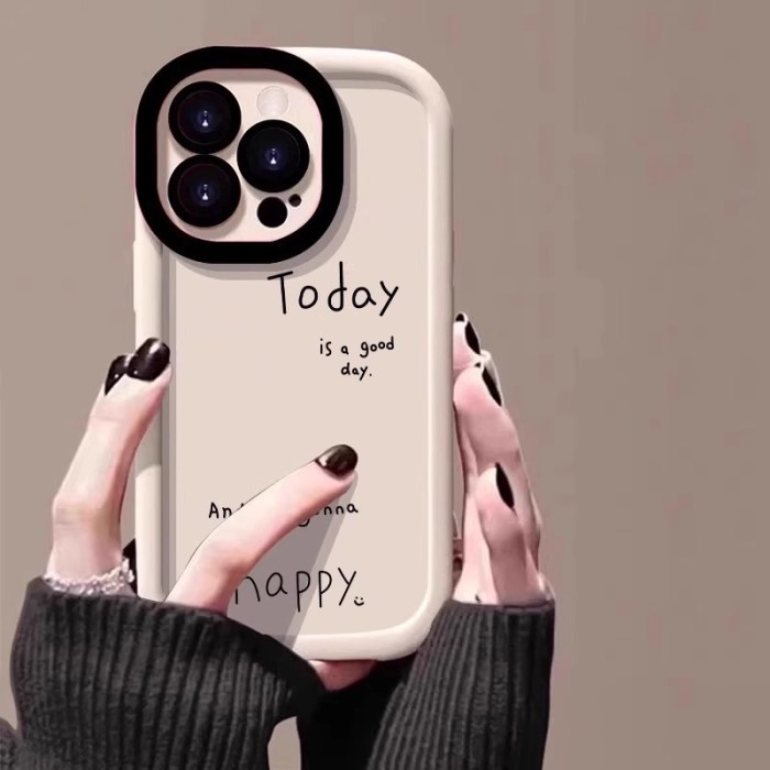 For iPhone 16 Pro Max 15 14 13 12 11 XR XS 7 Phone Cove Creative Happy day Case