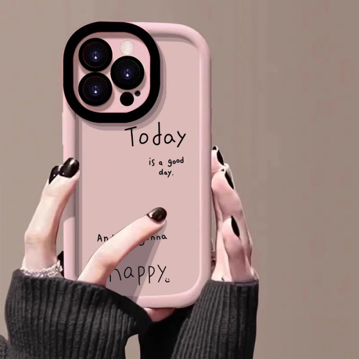 For iPhone 16 Pro Max 15 14 13 12 11 XR XS 7 Phone Cove Creative Happy day Case