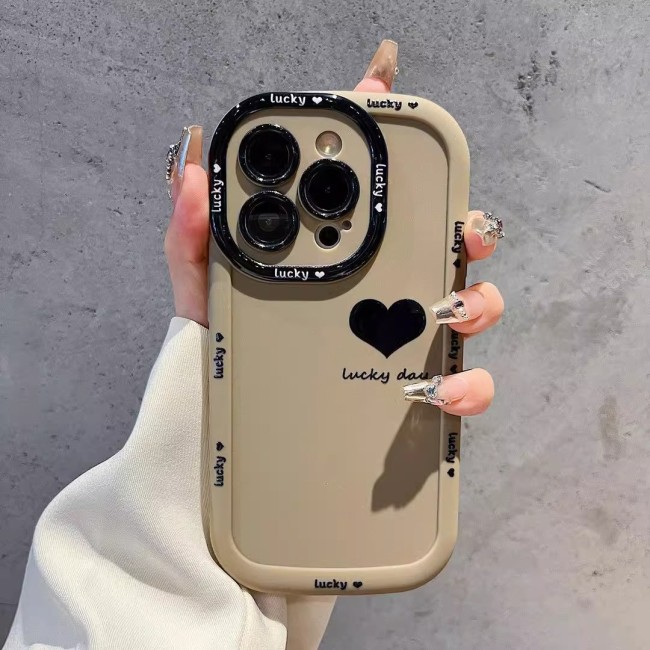 For iPhone 16 Pro Max 15 14 13 12 11 XR XS 7 8 Phone Cover Lucky Day Love Case