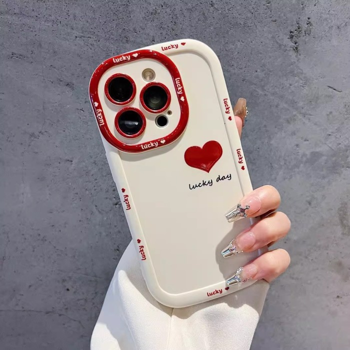 For iPhone 16 Pro Max 15 14 13 12 11 XR XS 7 8 Phone Cover Lucky Day Love Case