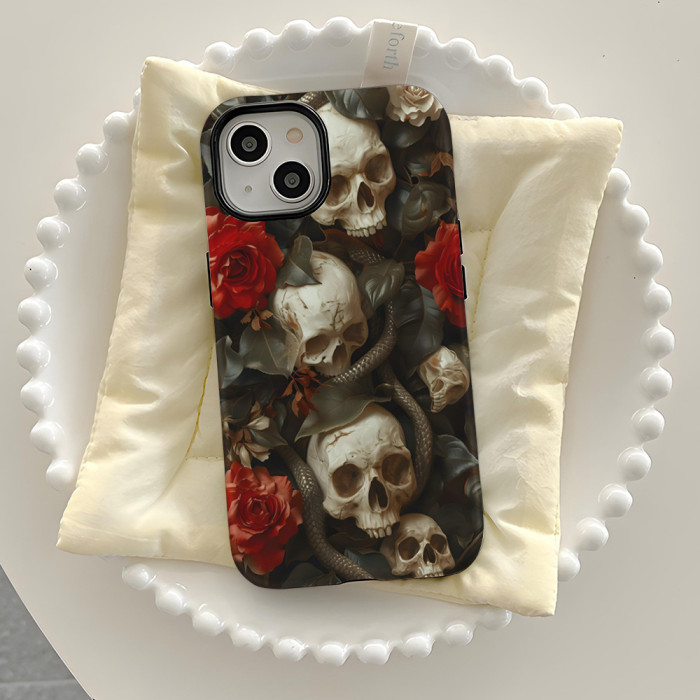 For iPhone 17 Air 17 16 Pro Max 15 14 13 12 11 Phone Cover Halloween Ghost Skull