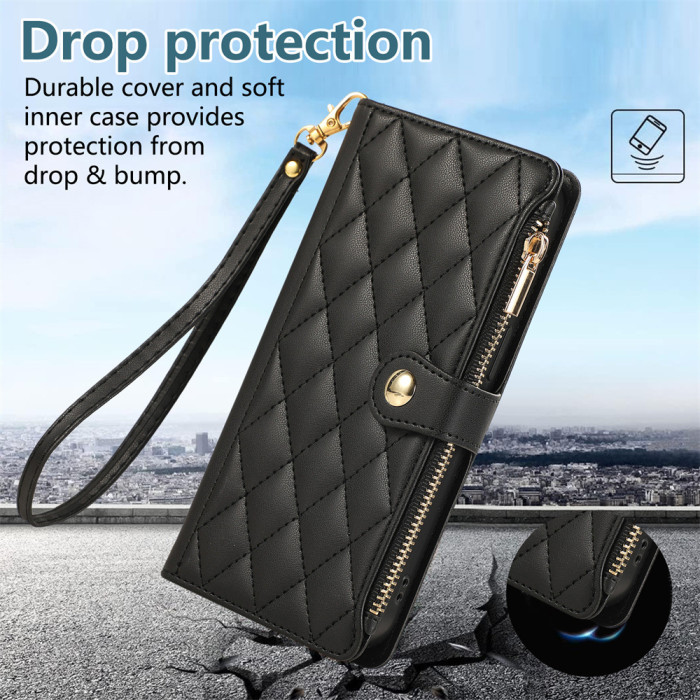 For Apple iPhone 16 Pro Max 15 14 13 12 11 XR XS 7 8 Classic Leather Wallet Phone Case Long rope+short rope