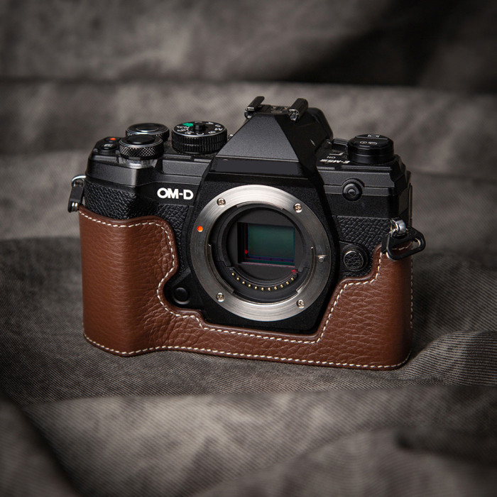 For Olympus OM5 Protective Case EM5 Three Gen Leather Leather Base Handmade