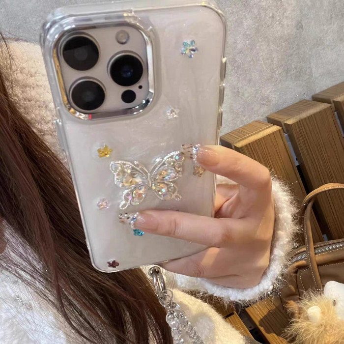 For Apple iPhone 17 air 17 16 15 Pro Max 14 13 12 11 8 7 XR XS Butterfly Cover Phone Case 
