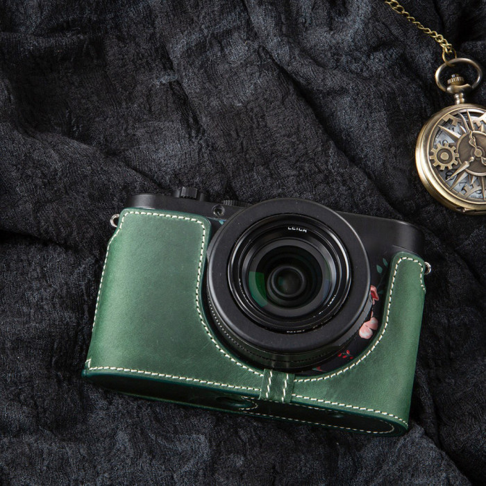 For Leica Dlux8 Camera Bag Base Protective Shell Leather Half Set black red gree