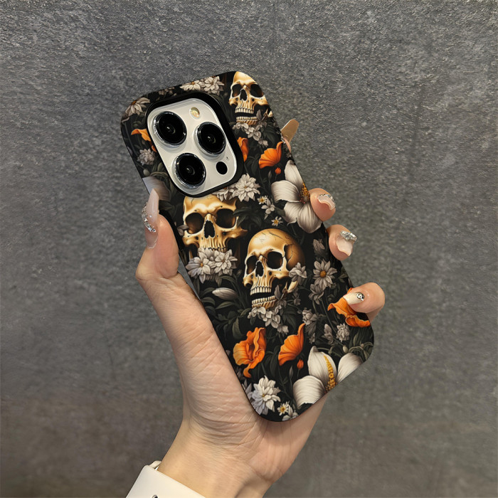 For iPhone 17 Air 17 16 Pro Max 15 14 13 12 11 Phone Cover Halloween Ghost Skull