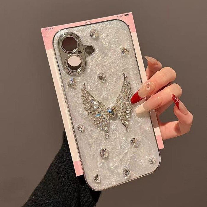 For Apple iPhone 16 15 Pro Max 14 13 12 11 8 7XR XS Angel Wings Phone Case Cover 