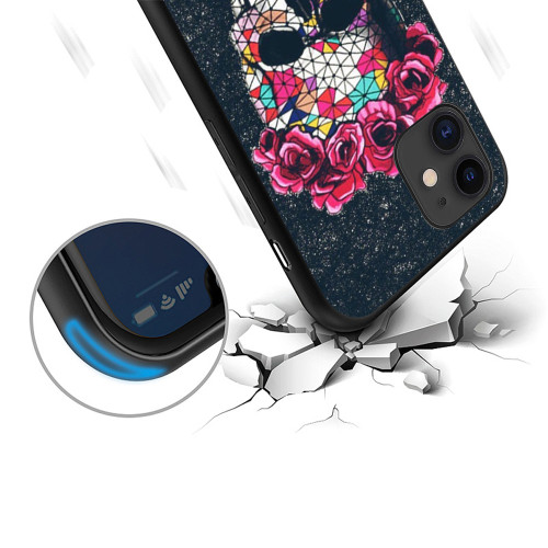 For iPhone 16 Pro Max 15 14 13 12 11 7 8 XR XS Phone Cover Trendy Halloween Skull