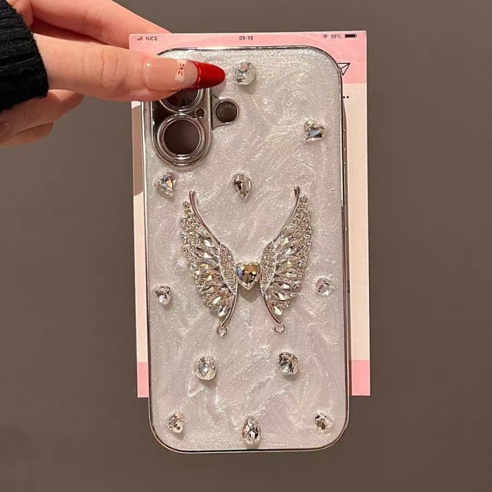 For Apple iPhone 16 15 Pro Max 14 13 12 11 8 7XR XS Angel Wings Phone Case Cover 