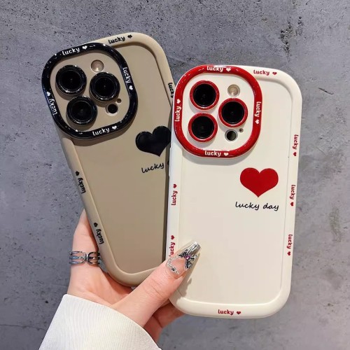 For iPhone 16 Pro Max 15 14 13 12 11 XR XS 7 8 Phone Cover Lucky Day Love Case