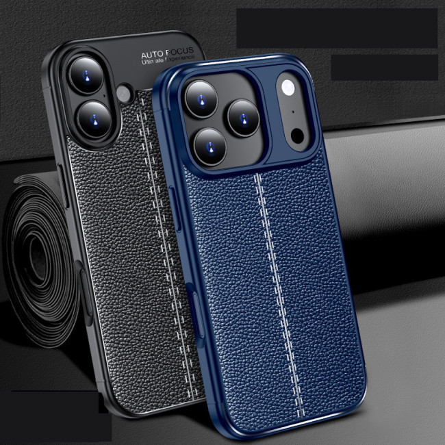 For iPhone 17 Air 17 16 Pro Max 15 14 13 12 11 7 8 XR XS Phone Cover Leather Pattern