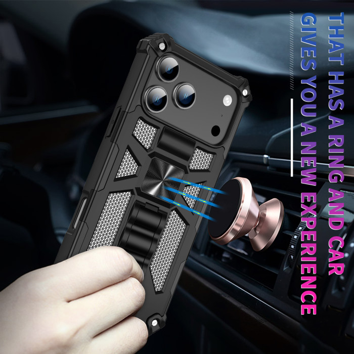For iPhone 17 Air 17 16 Pro Max 15 14 13 12 Phone Cover Armor Bracket Magnetic