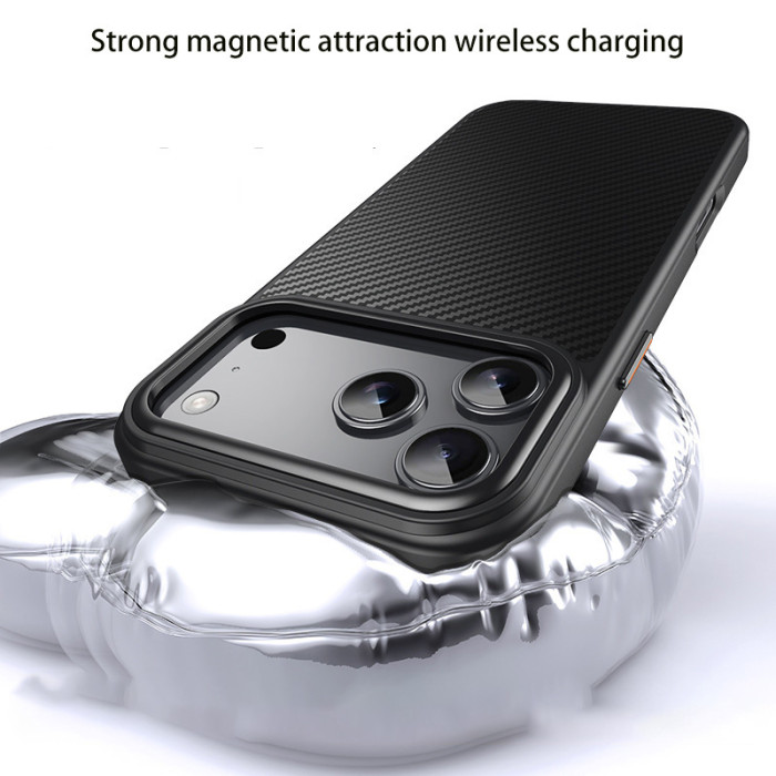 For iPhone 17 Air 17 16 Pro Max 15 14 Phone Case Carbon Fiber Pattern Magnetic