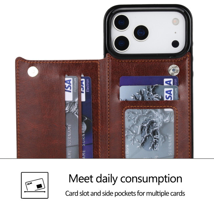 For iPhone 17 Air 17 16 Pro Max 15 14 13 12 11 XR 7 8 Phone Cover Leather Wallet