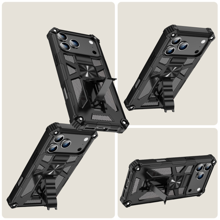 For iPhone 17 Air 17 16 Pro Max 15 14 13 12 Phone Cover Armor Bracket Magnetic