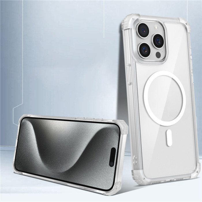 For iPhone 17 Air 17 Pro Max 16 15 14 13 12 11 Phone Cover Transparent Magnetic