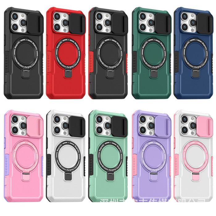 For iPhone 17 Air 17 Pro Max 16 15 14 13 12 Phone Case Sliding Window Magnetic