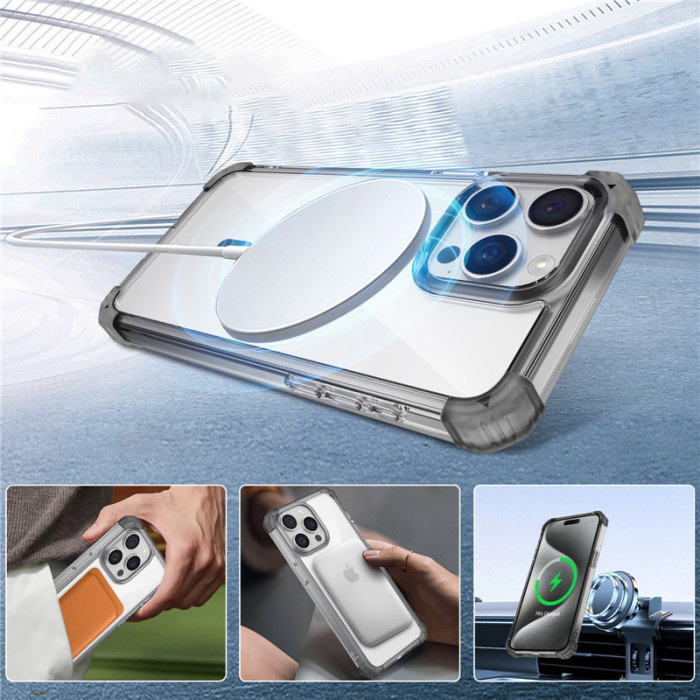 For iPhone 17 Air 17 Pro Max 16 15 14 13 12 11 Phone Cover Transparent Magnetic