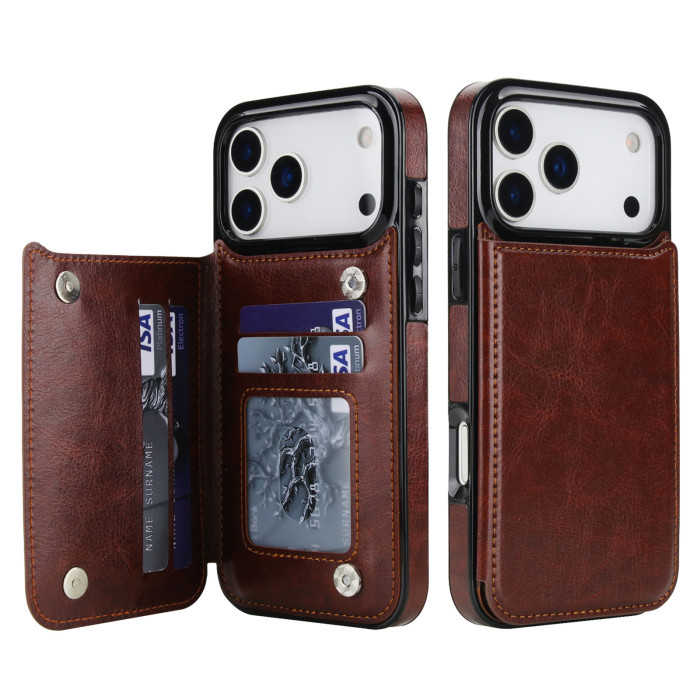 For iPhone 17 Air 17 16 Pro Max 15 14 13 12 11 XR 7 8 Phone Cover Leather Wallet