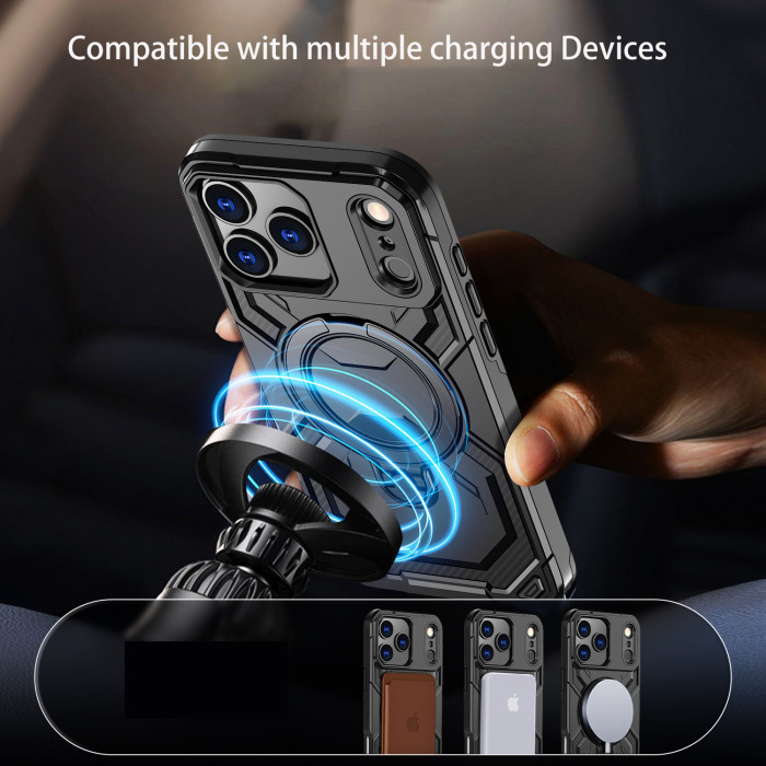 For iPhone 17 Air 17 16 Pro Max 15 14 13 12 11 XR Phone Cover Magnetic Bracket