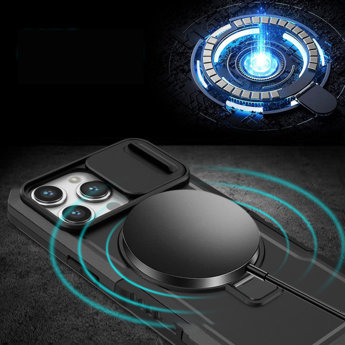 For iPhone 17 Air 17 Pro Max 16 15 14 13 12 Phone Case Sliding Window Magnetic
