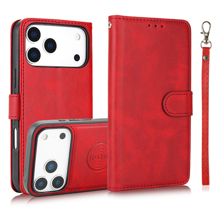 For iPhone 17 Air 17 16 Pro Max 15 14 13 12 11 XR Phone Case Leather Wallet Card Holder