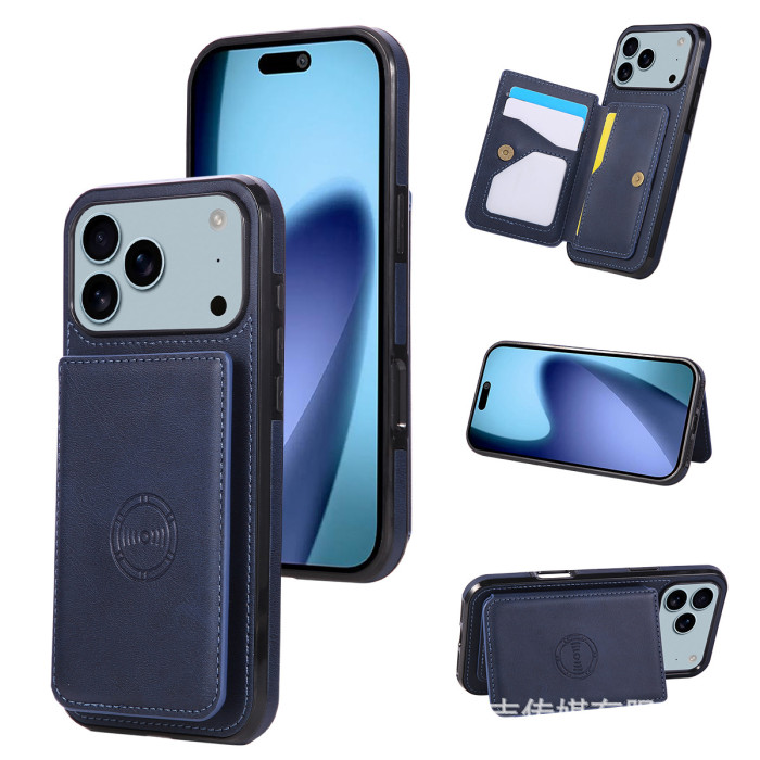 For iPhone 17 Air 17 16 Pro Max 15 14 13 12 11 XR 7 8 Phone Cover Leather Wallet