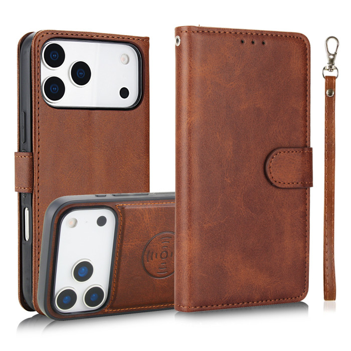 For iPhone 17 Air 17 16 Pro Max 15 14 13 12 11 XR Phone Case Leather Wallet Card Holder