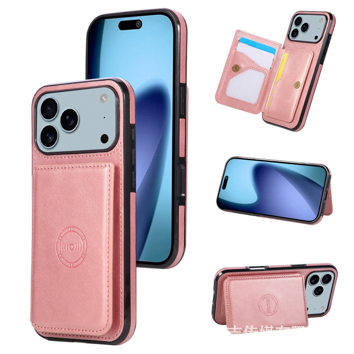 For iPhone 17 Air 17 16 Pro Max 15 14 13 12 11 XR 7 8 Phone Cover Leather Wallet