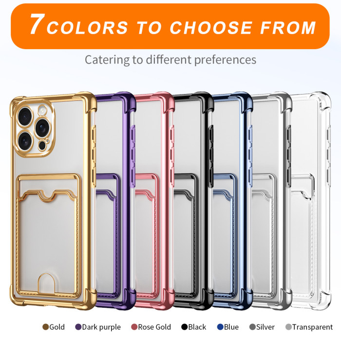For iPhone 17 Air 17 16 Pro Max 15 14 13 12 11 7 8 XR XS Phone Case Card Holder