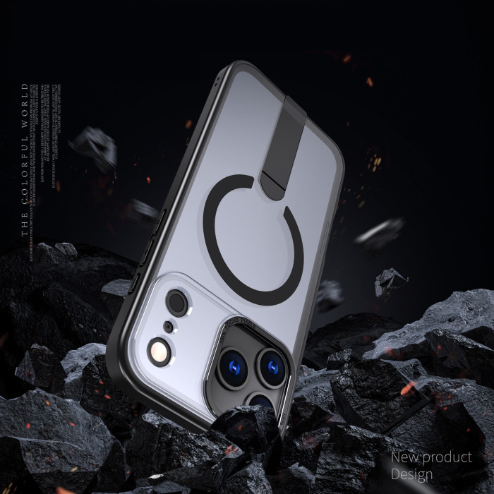 For iPhone 17 Air 17 Pro Max 16 15 14 13 12 11 Phone Case Magnetic Bracket Case