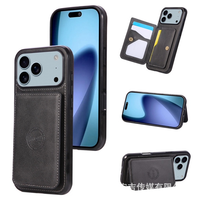 For iPhone 17 Air 17 16 Pro Max 15 14 13 12 11 XR 7 8 Phone Cover Leather Wallet