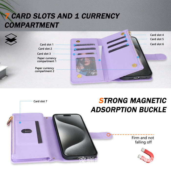 For iPhone 17 Air 17 16 Pro Max 15 14 13 12 11 Phone Case Classic Leather Wallet