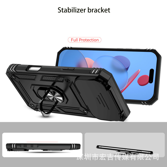 For iPhone 17 Air 17 16 Pro Max 15 14 13 12 11 7 8 XR XS Phone Case Army Sliding Window