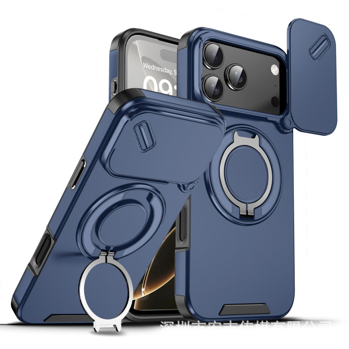 For iPhone 17 Air 17 16 Pro Max 15 14 13 12 11 8 XR Phone Case Rotating Bracket Magnetic 