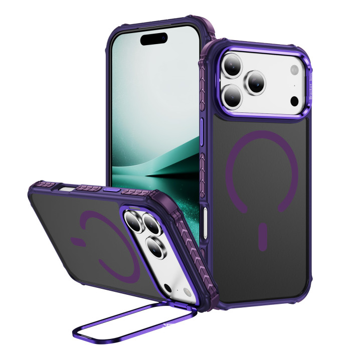 For iPhone 17 Air 17 16 Pro Max 15 14 13 12 11 Phone Cover Magnetic Bracket Case